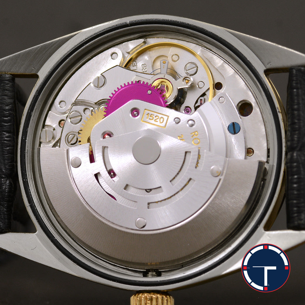 นาฬิกา Rolex Air-King Gold Capped Ref.5520 หน้าปัดลายผ้า ตัวเรือนทองหุ้ม มีสายเหล็กOysterแท้ทองหุ้ม นาฬิกาปี1971 Automatic ขนาด 34 mm
