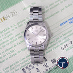 นาฬิกา Rolex Ref.6426 หน้าปัดสีเงิน สายOysterแท้ ตัวเรือนไม่เคยขัด มีใบ ปี1973 ไขลาน ขนาด 34 mm