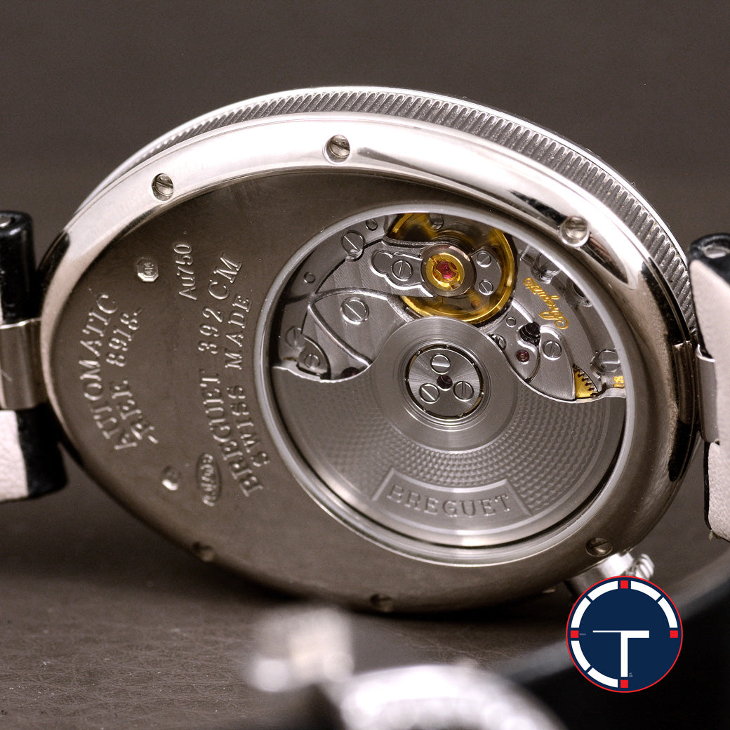 นาฬิกา Breguet Reine De Naples White Gold With Black Leather Watch MOP Dial Shopไทย ปี2022 Automatic ขนาด 29.5 x 37 mm