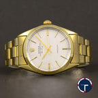 นาฬิกา Rolex Air-King Gold Capped Ref.5520 หน้าปัดลายผ้า ตัวเรือนทองหุ้ม มีสายเหล็กOysterแท้ทองหุ้ม นาฬิกาปี1971 Automatic ขนาด 34 mm