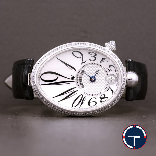 นาฬิกา Breguet Reine De Naples White Gold With Black Leather Watch MOP Dial Shopไทย ปี2022 Automatic ขนาด 29.5 x 37 mm