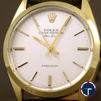 นาฬิกา Rolex Air-King Gold Capped Ref.5520 หน้าปัดลายผ้า ตัวเรือนทองหุ้ม มีสายเหล็กOysterแท้ทองหุ้ม นาฬิกาปี1971 Automatic ขนาด 34 mm