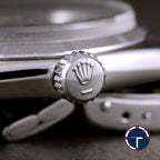 นาฬิกา Rolex Oyster Ref.6427 หน้าปัดสีฟ้า ขอบรางรถไฟ สายOysterแท้แบบม้วน นาฬิกาปี1975 ไขลาน ขนาด 34 mm