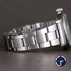 นาฬิกา Rolex Oyster Ref.6427 หน้าปัดสีฟ้า ขอบรางรถไฟ สายOysterแท้แบบม้วน นาฬิกาปี1975 ไขลาน ขนาด 34 mm