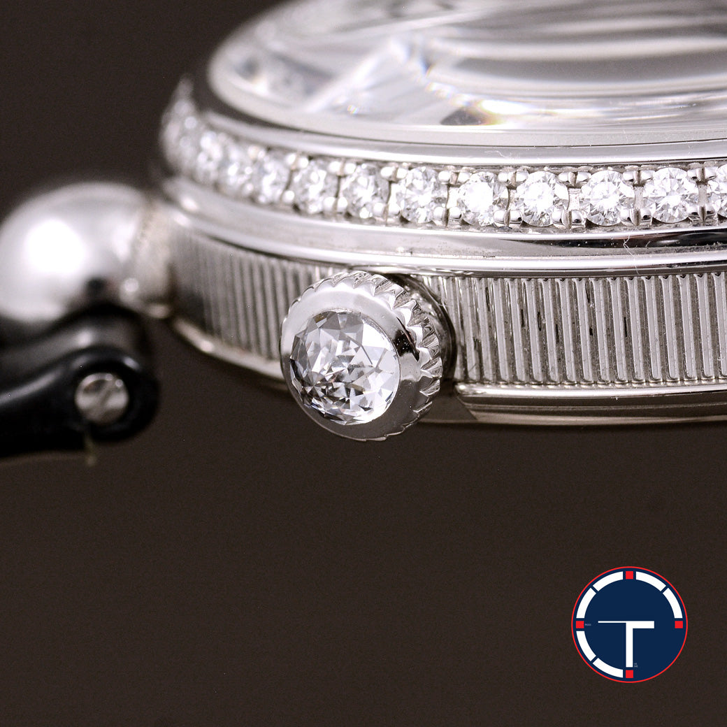 นาฬิกา Breguet Reine De Naples White Gold With Black Leather Watch MOP Dial Shopไทย ปี2022 Automatic ขนาด 29.5 x 37 mm
