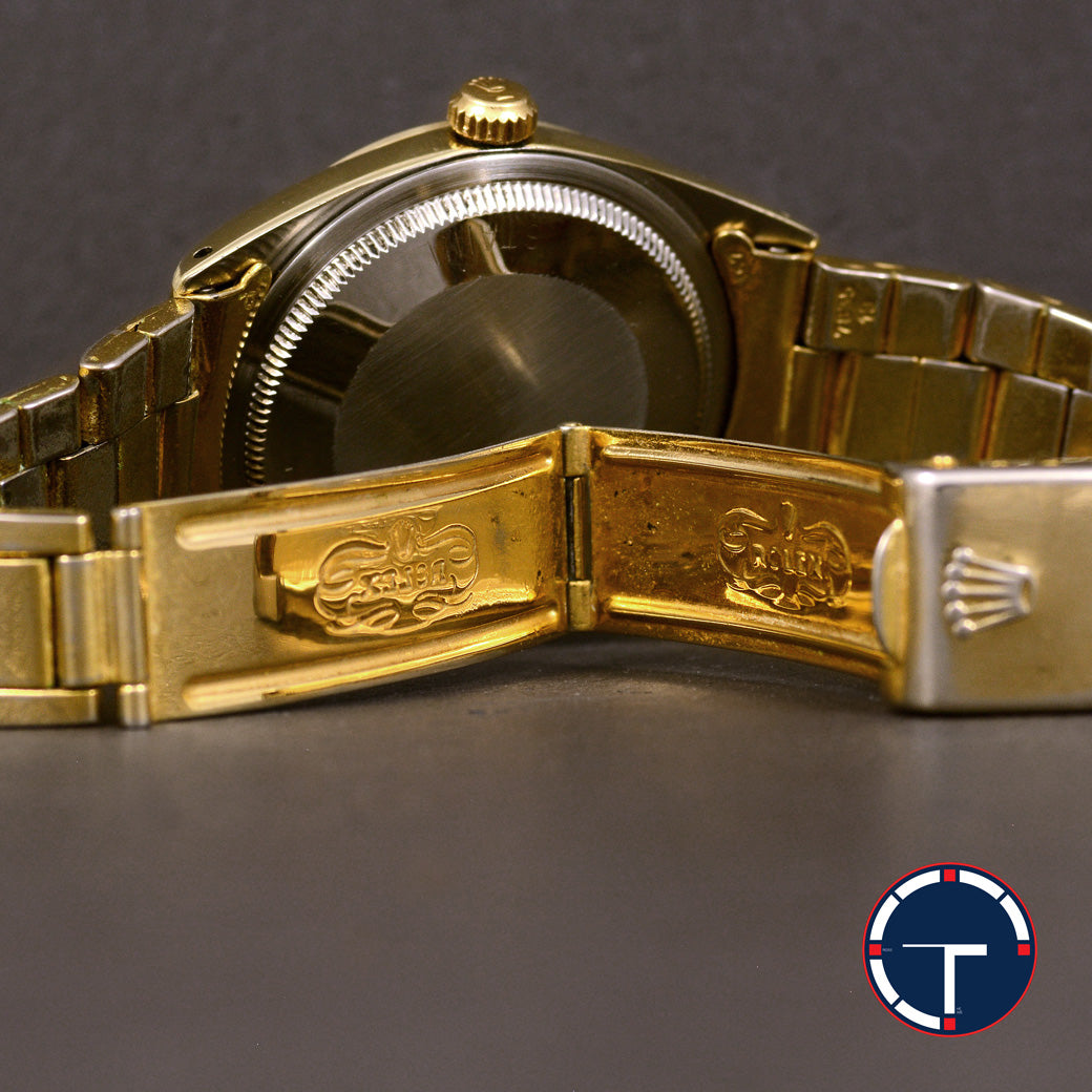 นาฬิกา Rolex Air-King Gold Capped Ref.5520 หน้าปัดลายผ้า ตัวเรือนทองหุ้ม มีสายเหล็กOysterแท้ทองหุ้ม นาฬิกาปี1971 Automatic ขนาด 34 mm