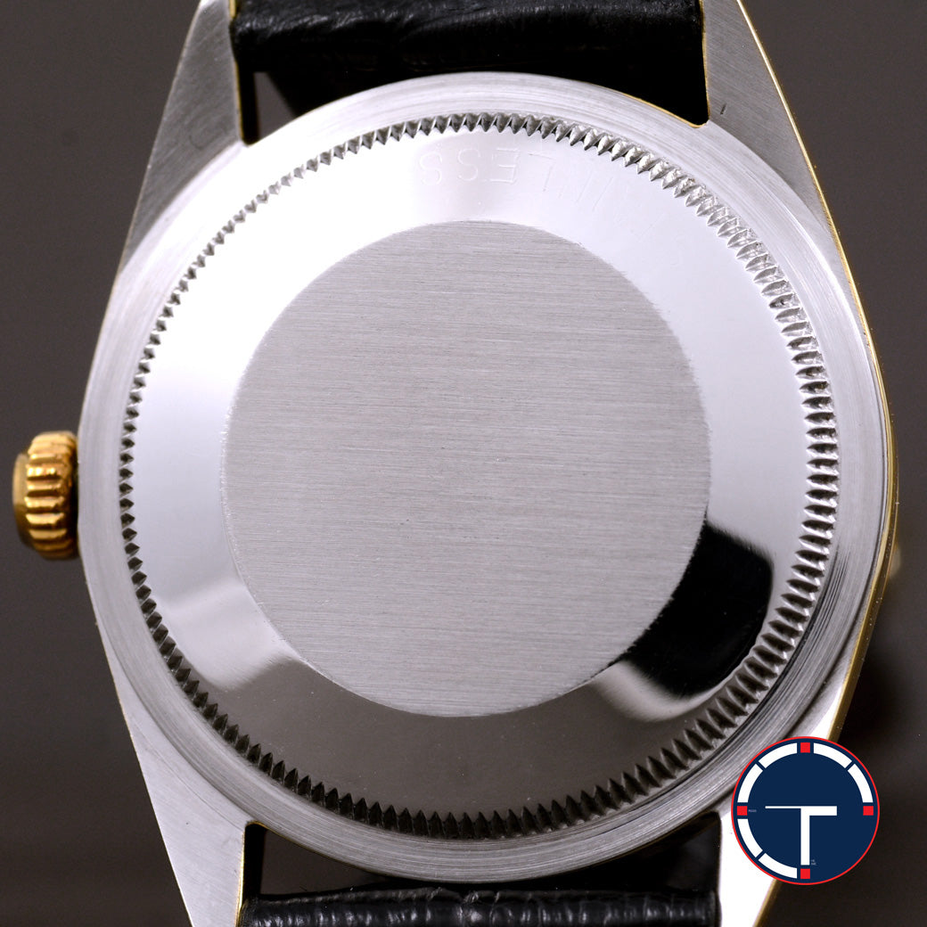 นาฬิกา Rolex Air-King Gold Capped Ref.5520 หน้าปัดลายผ้า ตัวเรือนทองหุ้ม มีสายเหล็กOysterแท้ทองหุ้ม นาฬิกาปี1971 Automatic ขนาด 34 mm