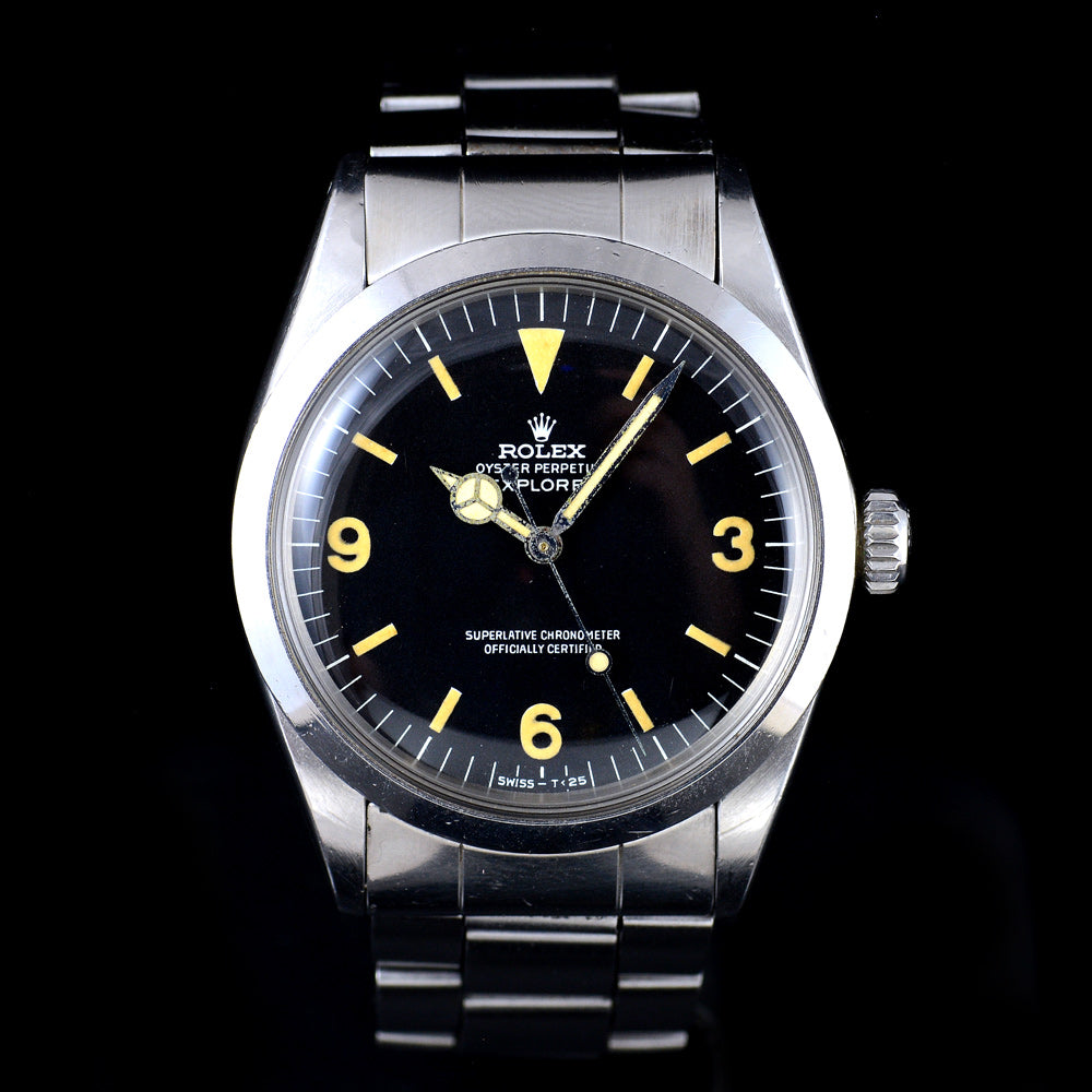 นาฬิกา Rolex ExplorerI Ref.1016 หน้าปัดสีดำ หลักชั่วโมงเฟด(พลายน้ำT<25) สายOysterแท้แบบม้วน นาฬิกาปี1972 Automatic ขนาด 36 mm