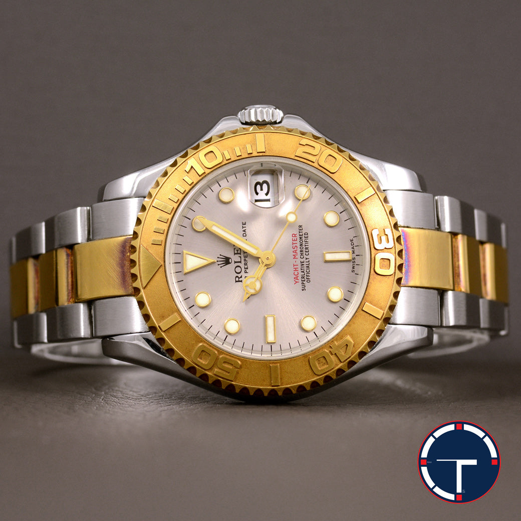 นาฬิกา Rolex Yacht-Master Ref.168623 SeriesA หน้าสีเทา 2กษัตริย์ กระจกSapphire สายOysterแท้ นาฬิกาปี1998 Automatic ขนาด 36 mm