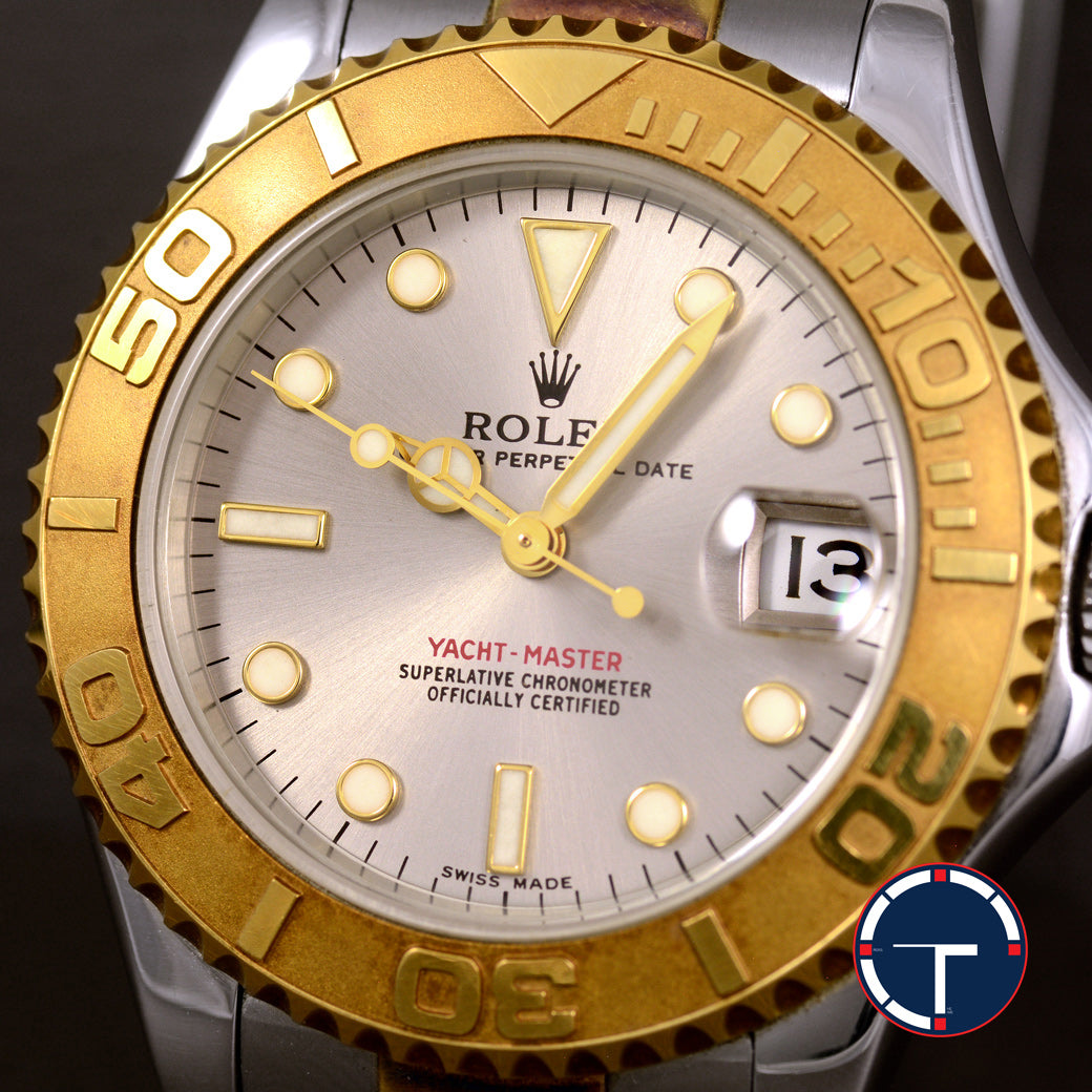 นาฬิกา Rolex Yacht-Master Ref.168623 SeriesA หน้าสีเทา 2กษัตริย์ กระจกSapphire สายOysterแท้ นาฬิกาปี1998 Automatic ขนาด 36 mm