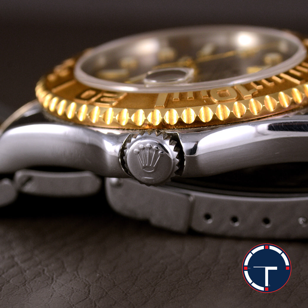 นาฬิกา Rolex Yacht-Master Ref.168623 SeriesA หน้าสีเทา 2กษัตริย์ กระจกSapphire สายOysterแท้ นาฬิกาปี1998 Automatic ขนาด 36 mm