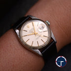 นาฬิกา Rolex DateJust Ref.16014 หน้าปัดสีเงิน หลักชั่วโมงสีทอง ขอบหยักทองคำขาว นาฬิกาปี1980 Automatic ขนาด 36 mm