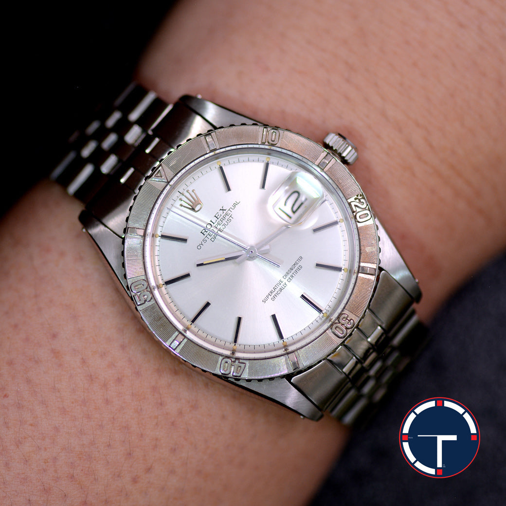 นาฬิกา Rolex DateJust Turn-O-Graph Thunderbird Ref.1625 หน้าปัดสีเงิน สายจูบิลลี่แท้(แบบม้วน) นาฬิกาปี1966 Automatic ขนาด 36 mm