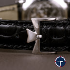 นาฬิกา Vacheron Constantin Extra-thin Ref.33093 White Dial, 18K White Gold หน้าปัดสีขาว ตัวเรือนทองคำขาว สายหนังแท้ หัวเข็มขัดแท้ ไขลาน ขนาด 31 mm