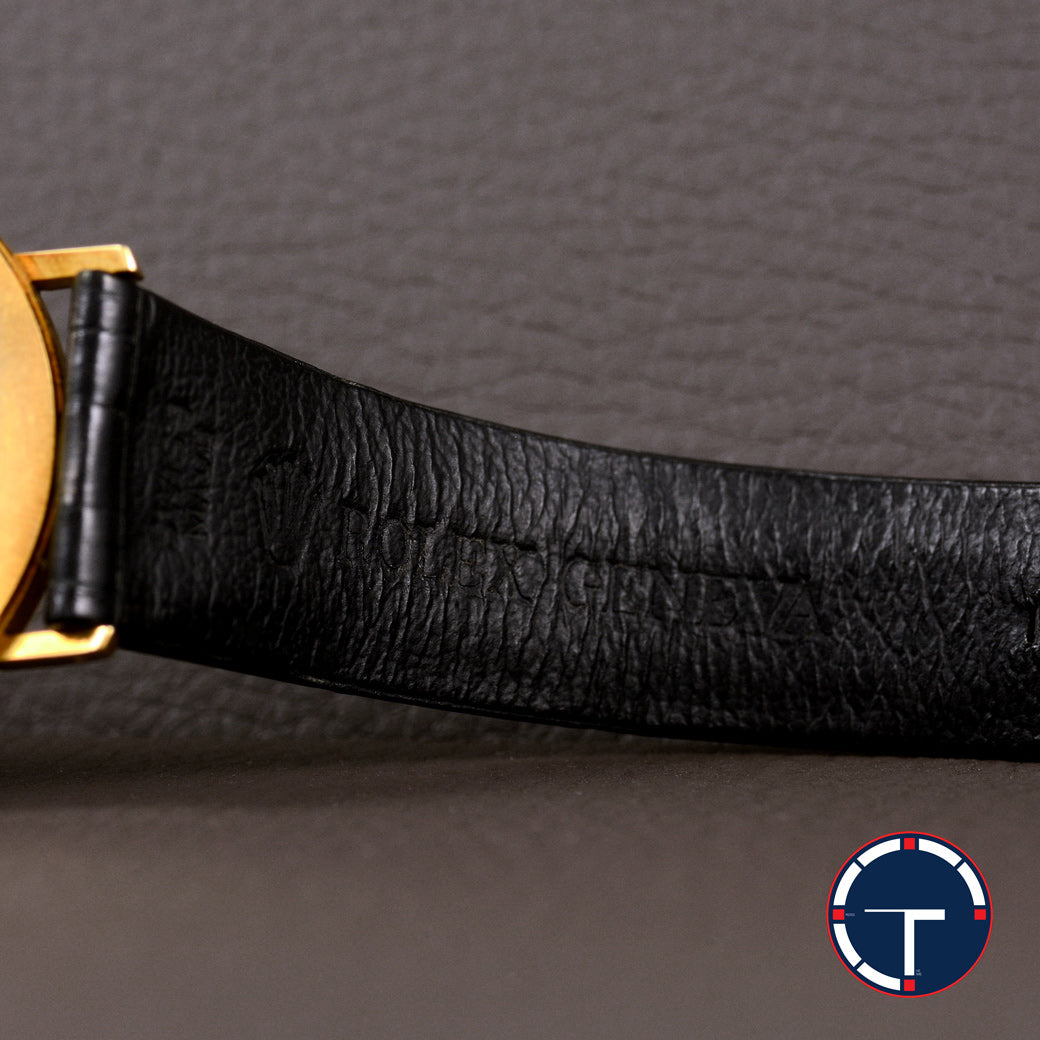 นาฬิกา Rolex Cellini "Unpolished" หน้าปัดสีทอง ตัวเรือนทองคำ18Kทรงกลม ตัวเรือนไม่เคยขัด สายหนังแท้ หัวเข็มขัดแท้ นาฬิกาปี1976 ไขลาน ขนาด 31 mm