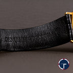 นาฬิกา Rolex Cellini "Unpolished" หน้าปัดสีทอง ตัวเรือนทองคำ18Kทรงกลม ตัวเรือนไม่เคยขัด สายหนังแท้ หัวเข็มขัดแท้ นาฬิกาปี1976 ไขลาน ขนาด 31 mm