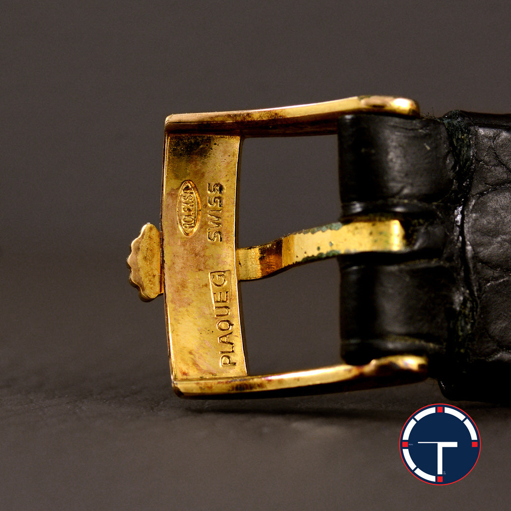 นาฬิกา Rolex Cellini "Unpolished" หน้าปัดสีทอง ตัวเรือนทองคำ18Kทรงกลม ตัวเรือนไม่เคยขัด สายหนังแท้ หัวเข็มขัดแท้ นาฬิกาปี1976 ไขลาน ขนาด 31 mm