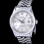 นาฬิกา Rolex DateJust Ref.1601 Sigma หน้าปัดสีเงิน หลักชั่วโมงทองคำขาว ขอบทองคำขาวฝังเพชร(ทำใหม่) สายจูบีลี่แท้ นาฬิกาปี1969 Automatic ขนาด 36 mm