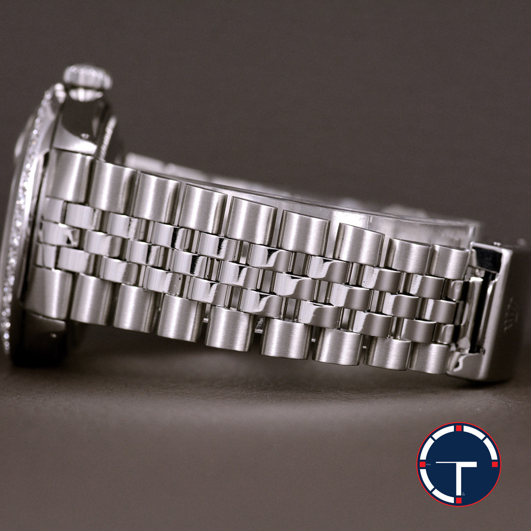 นาฬิกา Rolex DateJust Ref.1601 Sigma หน้าปัดสีเงิน หลักชั่วโมงทองคำขาว ขอบทองคำขาวฝังเพชร(ทำใหม่) สายจูบีลี่แท้ นาฬิกาปี1969 Automatic ขนาด 36 mm