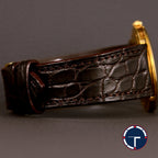 นาฬิกา Audemars Piguet(AP) Jules Audemars Yellow Gold 18K หน้าปัดสีขาว หลักชั่วโมงเลขโรมัน ตัวเรือนทองคำ18K สายหนังแท้ หัวเข็มขัดแท้ ไขลาน(Manual Winding) ขนาด 34 mm