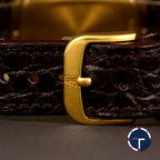 นาฬิกา Audemars Piguet(AP) Jules Audemars Yellow Gold 18K หน้าปัดสีขาว หลักชั่วโมงเลขโรมัน ตัวเรือนทองคำ18K สายหนังแท้ หัวเข็มขัดแท้ ไขลาน(Manual Winding) ขนาด 34 mm