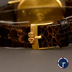 นาฬิกา Corum "Unpolished" Karesansui Garden Ref.58102 18K Yellow Gold หน้าปัดสีทอง ตัวเรือนทองคำ18K(แบบาง)"ไม่เคยขัด" สายหนังแท้ หัวเข็มขัดแท้ Automatic ขนาด 35 mm