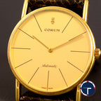 นาฬิกา Corum "Unpolished" Karesansui Garden Ref.58102 18K Yellow Gold หน้าปัดสีทอง ตัวเรือนทองคำ18K(แบบาง)"ไม่เคยขัด" สายหนังแท้ หัวเข็มขัดแท้ Automatic ขนาด 35 mm