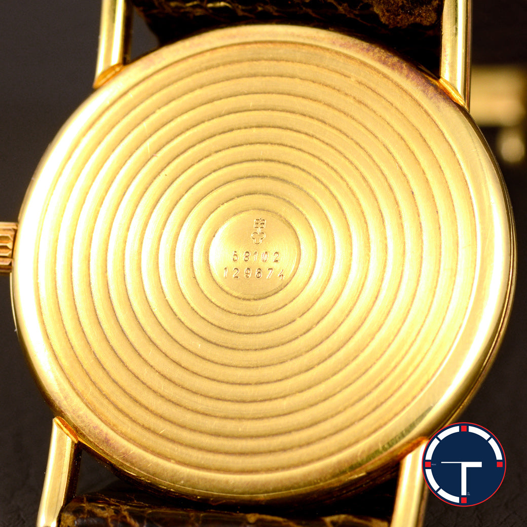 นาฬิกา Corum "Unpolished" Karesansui Garden Ref.58102 18K Yellow Gold หน้าปัดสีทอง ตัวเรือนทองคำ18K(แบบาง)"ไม่เคยขัด" สายหนังแท้ หัวเข็มขัดแท้ Automatic ขนาด 35 mm