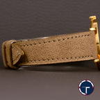 นาฬิกา Rolex "Unpolished" Cellini Ref.5112 หน้าปัดสีขาวมุก หลักชั่วโมงเลขอารบิก ตัวเรือนทองคำ18Kทรงกลม "ไม่เคยขัด" หัวเข็มขัดแท้ นาฬิกาปี1999 ไขลาน(Manual Winding) ขนาด 31 mm