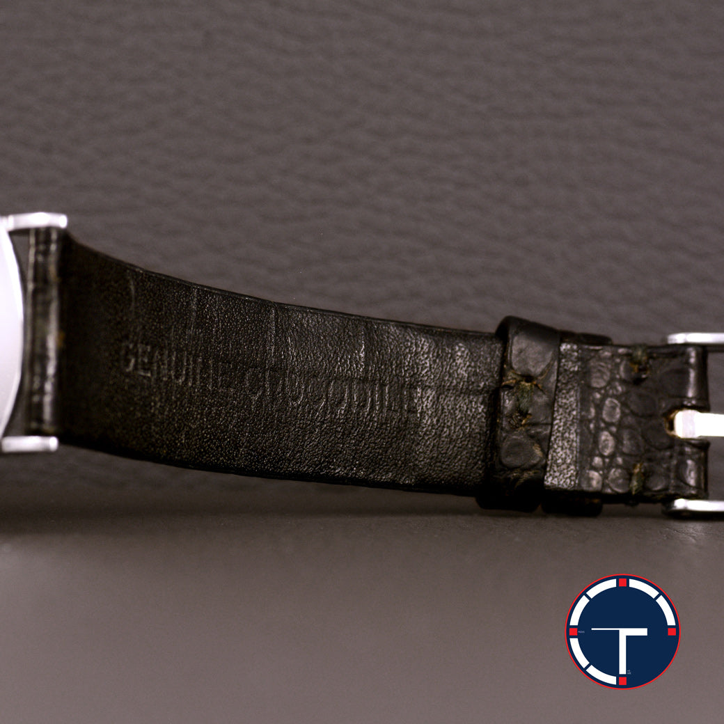 นาฬิกา Rolex Cellini "Unpolished" White Gold หน้าปัดสีเงิน ตัวเรือนทองคำขาวทรงไข่นอน ไม่เคยขัด สายหนังเดิม หัวเข็มขัดแท้ นาฬิกาปี1976 ไขลาน(Manual Winding) ขนาด 31 mm