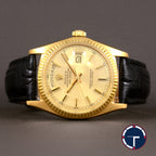นาฬิกา Rolex Day-Date Ref.1803 หน้าปัดสีทอง ขอบหยักทองคำ18K ตัวเรือนทองคำ18K นาฬิกาปี1973 Automatic ขนาด 36 mm