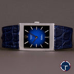 นาฬิกา Rolex Cellini "Unpolished" Ref.4014 18K White Gold หน้าฟ้าสีฟ้าทูโทน ทรงสี่เหลี่ยมผืนผ้าทองคำขาว"ไม่เคยขัด" นาฬิกาปี1975 ไขลาน(Manual Winding) ขนาด 22x30 mm