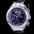 นาฬิกา Omega Speedmaster Tripledate Blue Dial หน้าปัดสีน้ำเงิน สายเหล็กแท้ นาฬิกาปี1995 Automatic ขนาด 39 mm