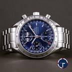 นาฬิกา Omega Speedmaster Tripledate Blue Dial หน้าปัดสีน้ำเงิน สายเหล็กแท้ นาฬิกาปี1995 Automatic ขนาด 39 mm