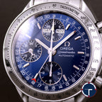 นาฬิกา Omega Speedmaster Tripledate Blue Dial หน้าปัดสีน้ำเงิน สายเหล็กแท้ นาฬิกาปี1995 Automatic ขนาด 39 mm