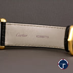 นาฬิกา Cartier Tank Solo watch 18K Yellow Gold หน้าปัดสีขาว หลักชั่วโมงเลขโรมัน สายหนังแท้ หัวเข็มขัดแท้ Quartz ขนาด 27.4x34.8 mm (Size L)