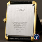นาฬิกา Cartier Tank Solo watch 18K Yellow Gold หน้าปัดสีขาว หลักชั่วโมงเลขโรมัน สายหนังแท้ หัวเข็มขัดแท้ Quartz ขนาด 27.4x34.8 mm (Size L)