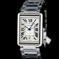 นาฬิกา Cartier Tank Must หน้าปัดสีขาวลายGuilloché(กิโยเช่) สายเหล็กแท้ กล่อง+ใบ Automatic ขนาด 31x41 mm (Size XL)
