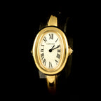 นาฬิกา Cartier Baignoire de Cartier 18K Yellow Gold หน้าปัดสีครีม หลักชั่วโมงเลขโรมัน ตัวเรือนและสายทองคำ18K กล่อง+ใบ นาฬิกาปี2026 Quartz ขนาด 31.4x23.1 mm Size S