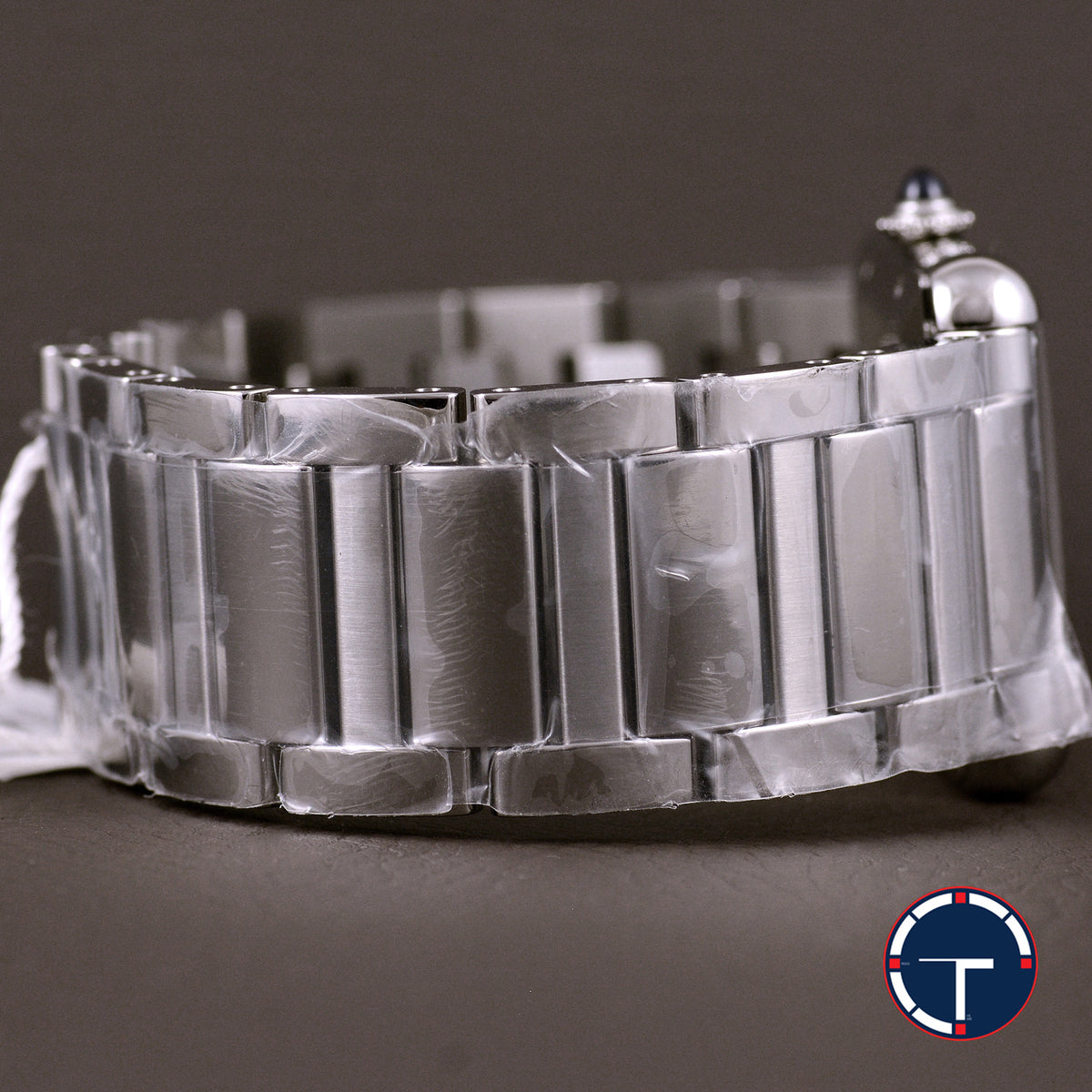 นาฬิกา Cartier Tank Must หน้าปัดสีขาวลายGuilloché(กิโยเช่) สายเหล็กแท้ กล่อง+ใบ Automatic ขนาด 31x41 mm (Size XL)