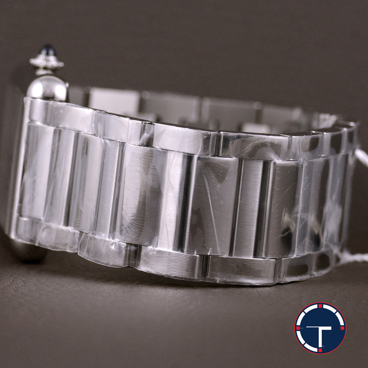 นาฬิกา Cartier Tank Must หน้าปัดสีขาวลายGuilloché(กิโยเช่) สายเหล็กแท้ กล่อง+ใบ Automatic ขนาด 31x41 mm (Size XL)