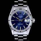 นาฬิกา Rolex Date Ref.1501 หน้าปัดสีน้ำเงิน ขอบรางรถไฟ สายOysterแท้ (แบบม้วน) นาฬิกาปี1974 Automatic ขนาด 34 mm