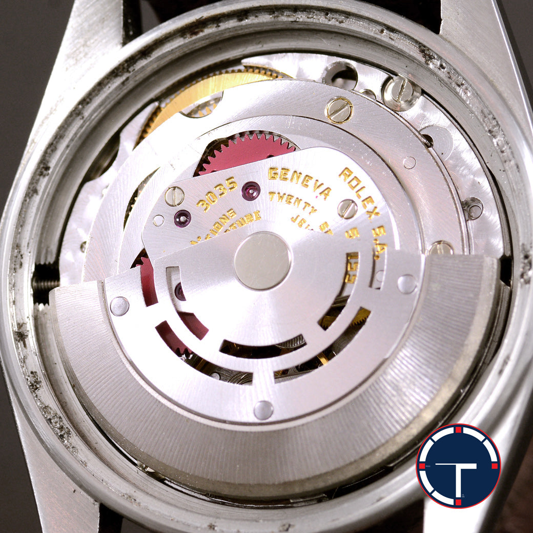 Rolex DateJust Ref.16013 หน้าผ้าสีทอง ขอบหยักทองคำ18K นาฬิกาปี1986 Automatic ขนาด 36 mm