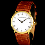 นาฬิกา Audemars Piguet (AP) Vintage 18K Yellow Gold Original Buckle หน้าปัดสีขาว หลักชั่วโมงเลขโรมัน ตัวเรือนทองคำ18K หัวเข็มขัดแท้ Quartz ขนาด 31 mm