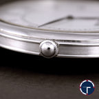 นาฬิกา Audemars Piguet(AP) Jules Audemars White Gold 18K หน้าปัดสีขาว หลักชั่วโมงเลขโรมัน ตัวเรือนทองคำขาว18K สายหนังแท้ หัวเข็มขัดแท้ ไขลาน(Manual Winding) ขนาด 34 mm