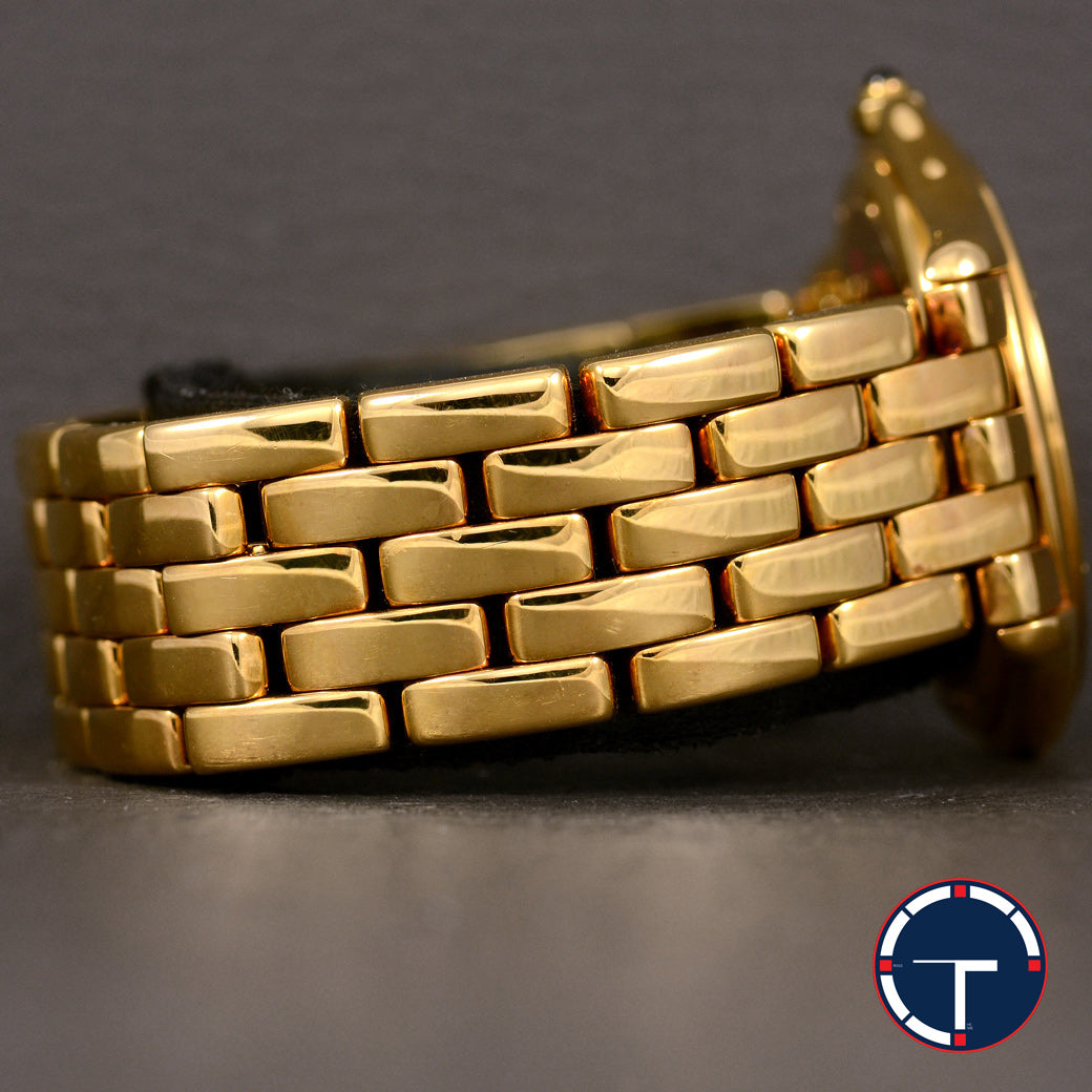 นาฬิกา Cartier "Unpolished" Cougar Ref.887904 18k Yellow Gold หน้าปัดสีขาว หลักชั่วโมงเลขโรมัน ตัวเรือนและสายทองคำ18K Quartz ขนาด 32 mm