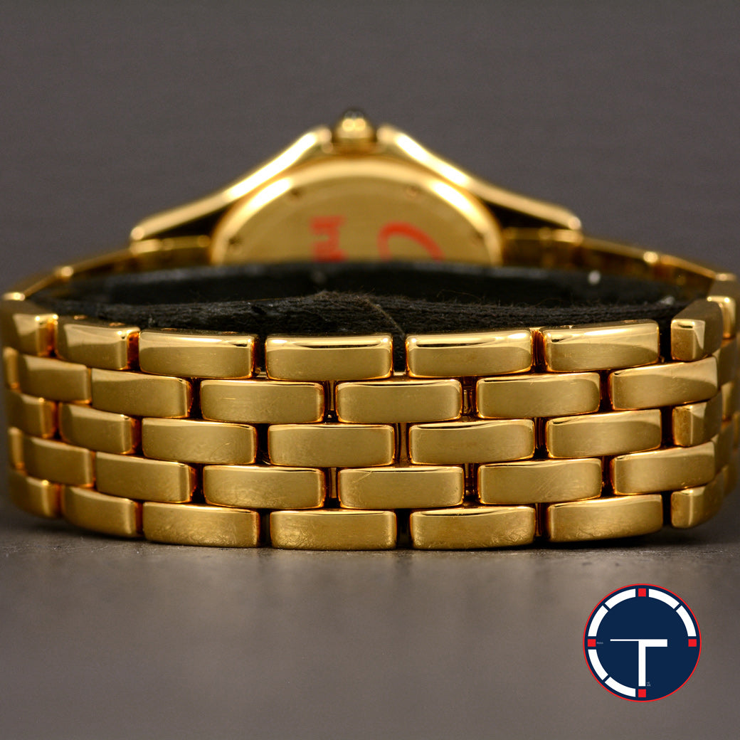 นาฬิกา Cartier "Unpolished" Cougar Ref.887904 18k Yellow Gold หน้าปัดสีขาว หลักชั่วโมงเลขโรมัน ตัวเรือนและสายทองคำ18K Quartz ขนาด 32 mm