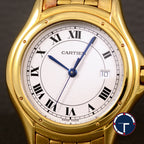 นาฬิกา Cartier "Unpolished" Cougar Ref.887904 18k Yellow Gold หน้าปัดสีขาว หลักชั่วโมงเลขโรมัน ตัวเรือนและสายทองคำ18K Quartz ขนาด 32 mm