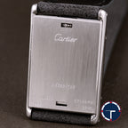 นาฬิกา Cartier Tank Basculante(บาส-คู-แลน-เต้) Ref.2390 หน้าปัดสีขาวลายGuilloché(กิโยเช่) หลักชั่วโมงเลขโรมัน หัวเข็มขัดแท้ ไขลาน ขนาด 38x25 mm