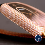 นาฬิกา Hermes Galop d'Hermès หน้าปัดหินOnyx ตัวเรือนทองชมพู18K ฝั่งเพชรหน้าปัด72เม็ด รอบตัวเรือน412เม็ด สายหนังจระเข้Hermes หัวเข็มขัดแท้ มีกล่อง Quartz ขนาด 40x26 mm